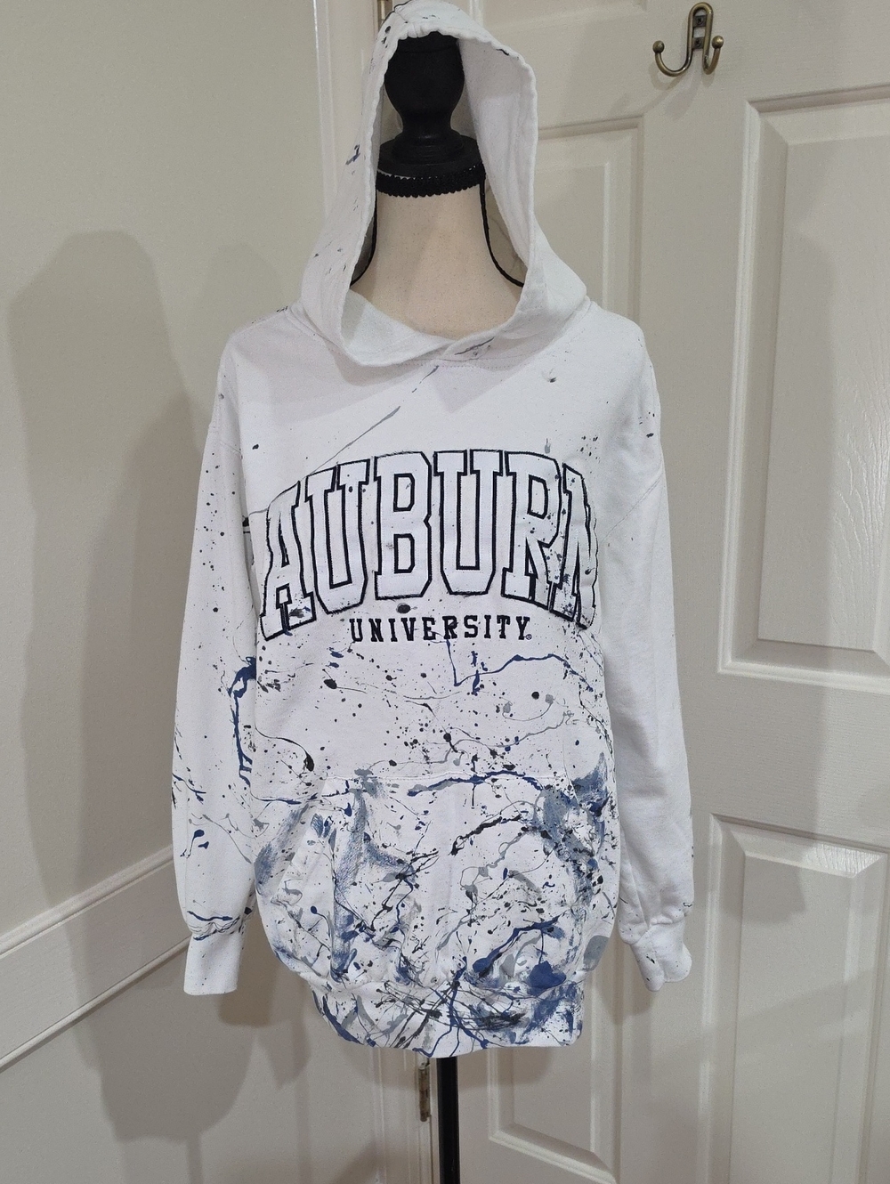 MV Sport Auburn University Splatter Paint Pullover Hoodie - Size M